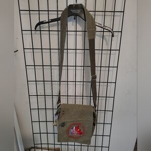 Berlin Green Canvas Crossbody Bag With Adjustable Strap